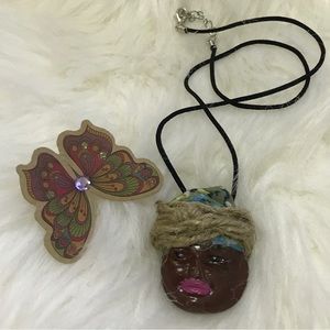 African  Face One of a Kind Handmade Necklace